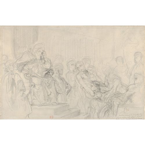 Eugene Delacroix, Study Of Jacopo Brought Before His Father The Doge For The Two Foscari Eugene Delacroix, Study Of Jacopo Brought Before His Father The Doge For The Two Foscari