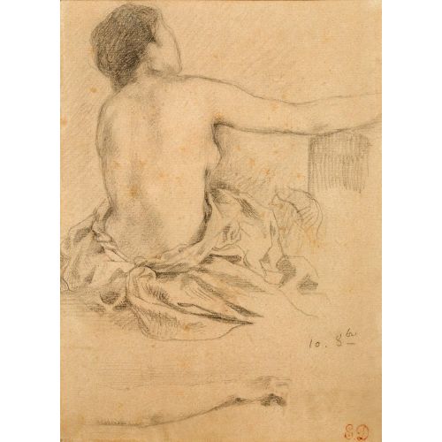 Eugene Delacroix, Study Of Nude Seen From The Back Eugene Delacroix, Study Of Nude Seen From The Back