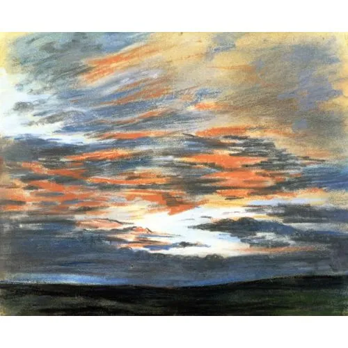Eugène Delacroix, Güneş Batımında Gökyüzü Çalışması Romantizm Eugène Delacroix, Güneş Batımında Gökyüzü Çalışması Romantizm Sanat Akımları Eugène Delacroix, Güneş Batımında