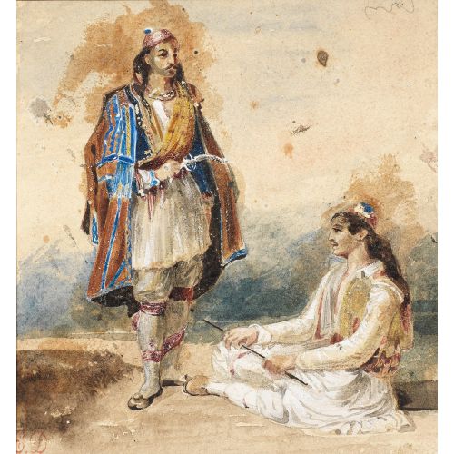 Eugene Delacroix, Study Of Two Greeks Executed Eugene Delacroix, Study Of Two Greeks Executed