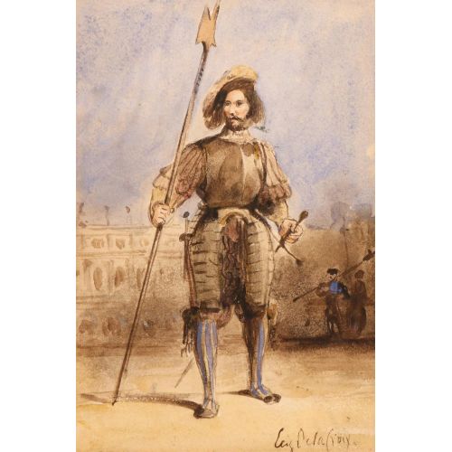 Eugene Delacroix, Swiss Guard At Fontainbleau Eugene Delacroix, Swiss Guard At Fontainbleau