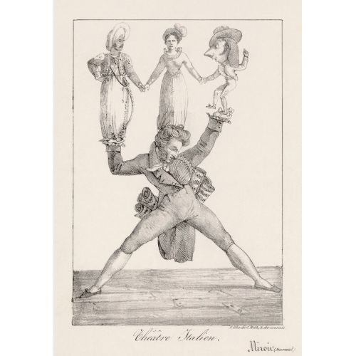 Eugene Delacroix, Theatre Italien Lithographie Un Seul Etat Eugene Delacroix, Theatre Italien Lithographie Un Seul Etat