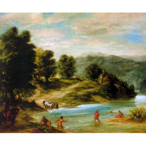 Eugene Delacroix, The Banks Of The River Sebou Eugene Delacroix, The Banks Of The River Sebou