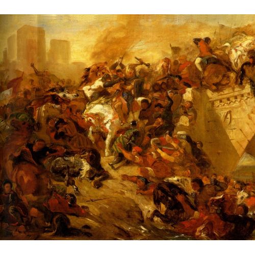 Eugene Delacroix, The Battle Of Taillebourg Skecth Eugene Delacroix, The Battle Of Taillebourg Skecth