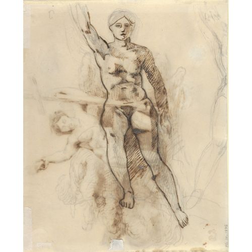 Eugene Delacroix, The Figure Of Religion Half-Seated With Right Arm Raised Eugene Delacroix, The Figure Of Religion Half-Seated With Right Arm Raised
