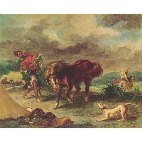 Eugene Delacroix, The Moroccan And His Horse Eugene Delacroix, The Moroccan And His Horse