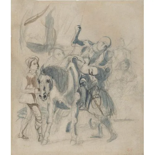 Eugene Delacroix, The Wounded Goetz Von Berlichingen Takes Refuge In A Gypsy Camp Romance Eugène Delacroix, The Wounded Goetz von Berlichingen Takes Refuge in a Gypsy Camp Romance Art Movements Eugène Delacroix, The
