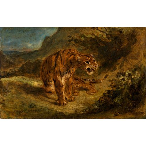 Eugene Delacroix, Tiger On The Look-Out Or Growling Tiger Eugene Delacroix, Tiger On The Look-Out Or Growling Tiger