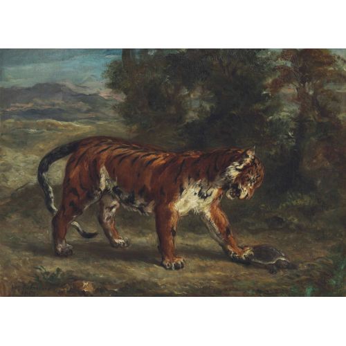 Eugene Delacroix, Tigre Jouant Avec Une Tortue Eugene Delacroix, Tigre Jouant Avec Une Tortue