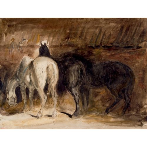 Eugene Delacroix, Ahırda Üç At Eugene Delacroix, Ahırda Üç At