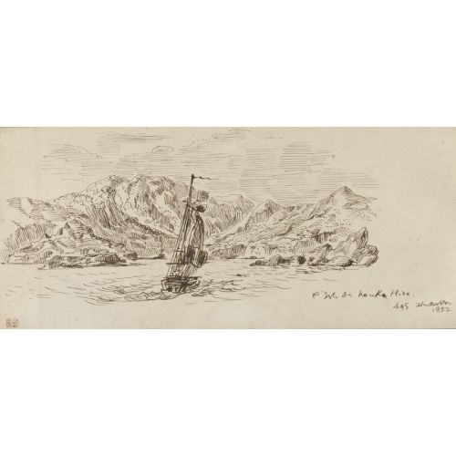 Eugene Delacroix, Un Bateau A Voiles Au Large De L'ile De Nuku Hiva Eugene Delacroix, Un Bateau A Voiles Au Large De L'ile De Nuku Hiva