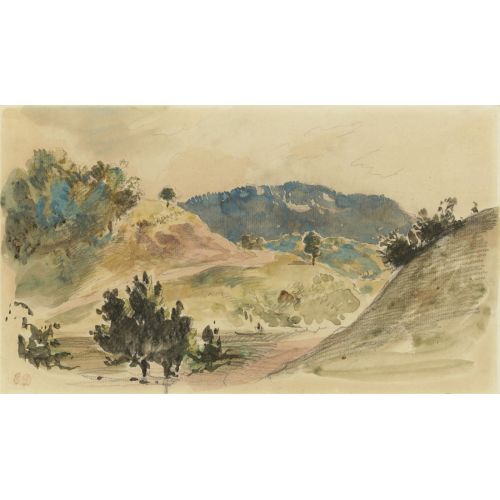 Eugene Delacroix, View Of The Mountains In Eaux-Bonnes Eugene Delacroix, View Of The Mountains In Eaux-Bonnes