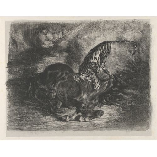 Eugene Delacroix, Wild Horse Felled By A Tiger Eugene Delacroix, Wild Horse Felled By A Tiger