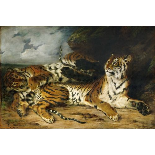 Eugene Delacroix, Annesiyle Oynayan Genç Kaplan Eugene Delacroix, Annesiyle Oynayan Genç Kaplan