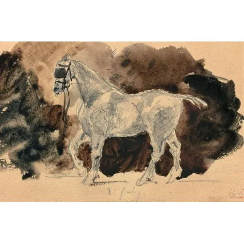 Eugène Delacroix, Cheval à lécurie Romance Art Movements Eugène Delacroix, Cheval à lécurie, Romance, can be purchased or