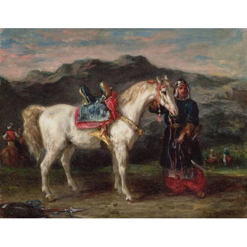 Eugene Delacroix, Circassian Holding A Horse By Its Bridle