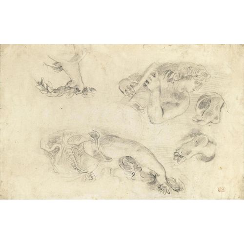 Eugene Delacroix, Studies For The Ceiling Of The Galerie D'apollo In The Louvre Paris Eugene Delacroix, Studies For The Ceiling Of The Galerie D'apollo In The Louvre Paris
