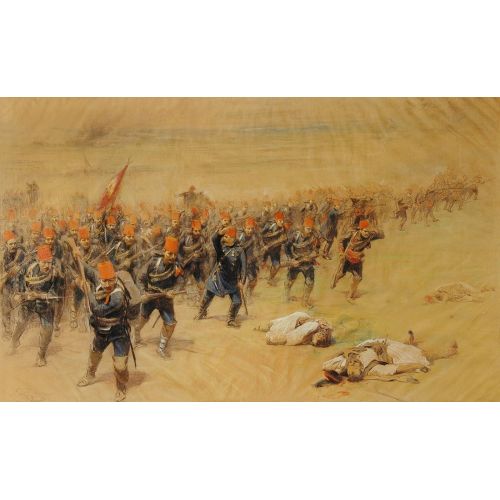 Fausto Zonaro Domeke War Realism Art Movements Canvas, Drawing Paper Prints, Reproduction Oil Painting and High Resolution Image