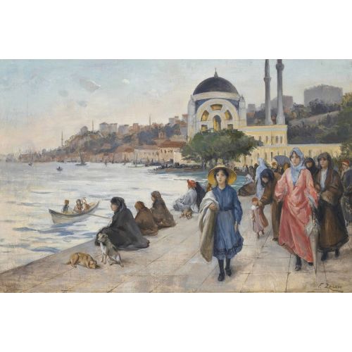 Fausto Zonaro, Boğaz Kıyısında Mafalda Dolmabahçe CamII