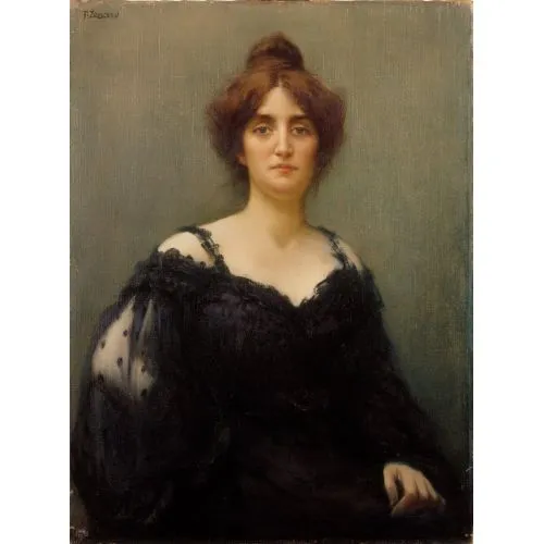 Fausto Zonaro, My Wife Elisa Realism Fausto Zonaro My Wife Elisa Realism Art Movements Canvas, Drawing Paper Prints, Reproduction Oil Painting and High Resolution