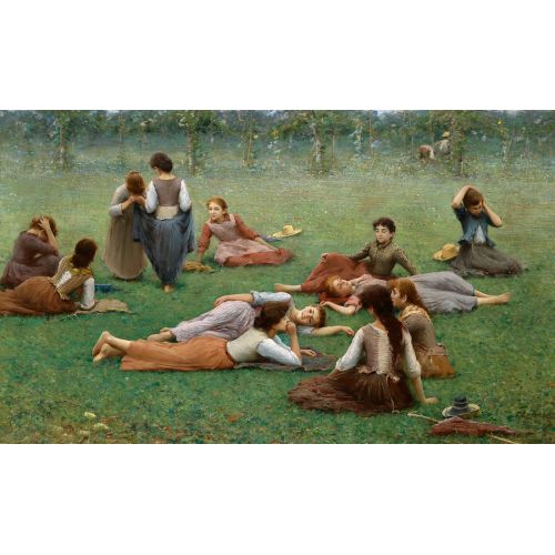 Fausto Zonaro After The Game Realism Art Movements Canvas, Drawing Paper Prints, Reproduction Oil Painting and High Resolution