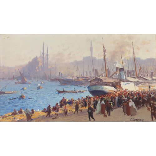 Fausto Zonaro, Galata Konstantinopolisindeki Sahil