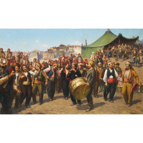 Fausto Zonaro Holiday Realism Art Movements Canvas, Drawing Paper Prints, Reproduction Oil Painting and High Resolution Image