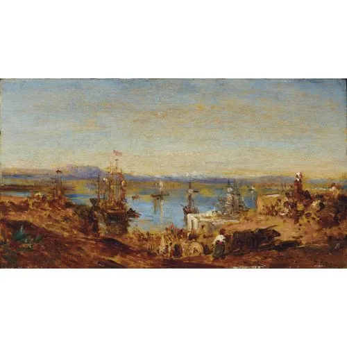 Felix Ziem, Sur Les Hauteurs Alger Realism Felix Ziem Sur Les Hauteurs Alger Realism Art Movements Canvas, Drawing Paper Prints, Reproduction Oil Painting and High