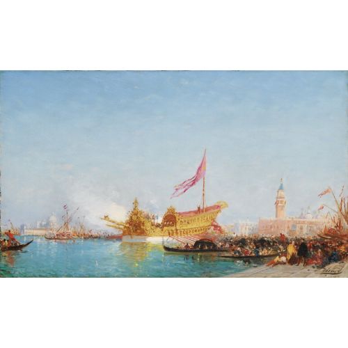 Felix Ziem, Le Bucentaure Vu Du Quai Des Esclavons Venise