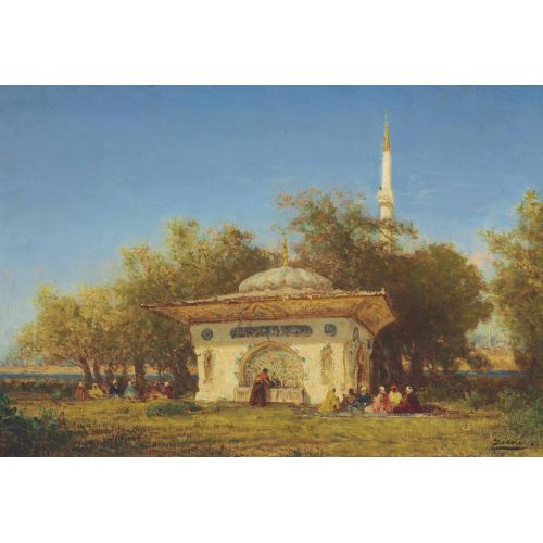 Felix Ziem, La Fontaine Damurat Environs De Constantinople