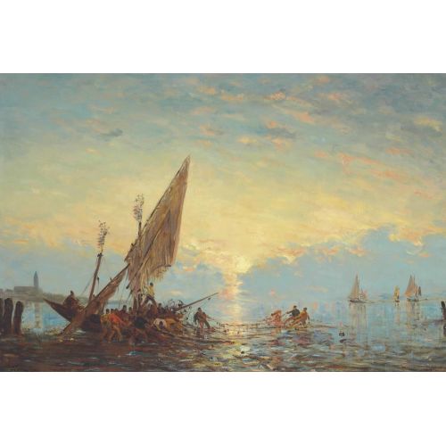 Felix Ziem, Pecheurs Dans La Lagune