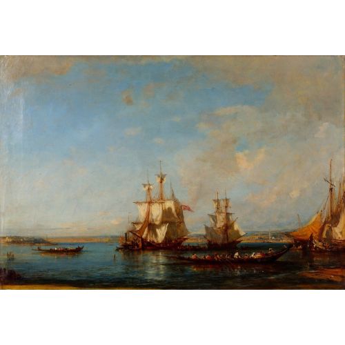 Felix Ziem, Caiques And Sailboats At The Bosphorus