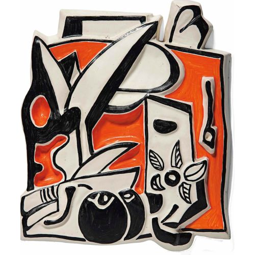 Fernand Leger, Composition Aux Fruits Sur Fond Orange