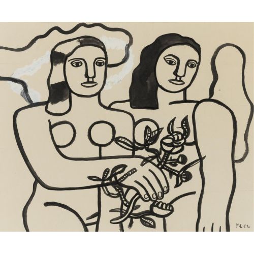 Fernand Leger, Deux Femmes Avec Une Branche Fernand Leger, Deux Femmes Avec Une Branche