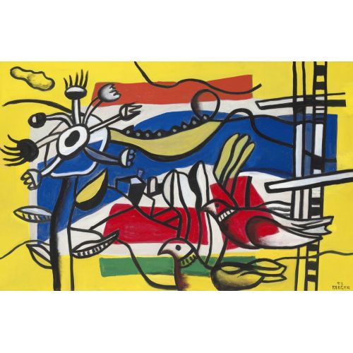 Fernand Leger, Çiçek Ve İki Kuş Fernand Leger, Çiçek Ve İki Kuş