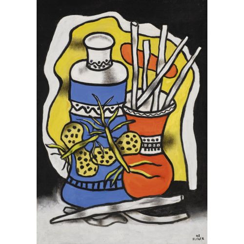 Fernand Leger, Mavi Vazoda İki Kelebek Fernand Leger, Mavi Vazoda İki Kelebek