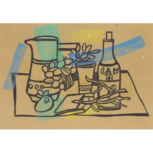 Fernand Leger, Şişeli Natürmort İçin Etüt Fernand Leger, Şişeli Natürmort İçin Etüt