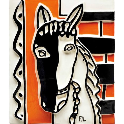Fernand Leger, Cheval Sur Fond Orange