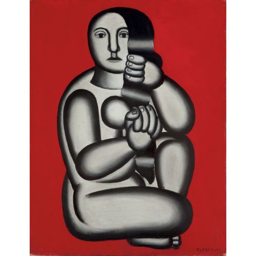 Fernand Leger, Femme Sur Fond Rouge, Femme Assise