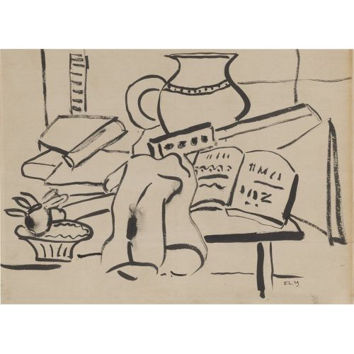 Fernand Leger, Meyveler, Vazo Ve Kitap Fernand Leger, Meyveler, Vazo Ve Kitap