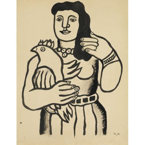 Fernand Leger, Kuşlu Kadın Fernand Leger, Kuşlu Kadın