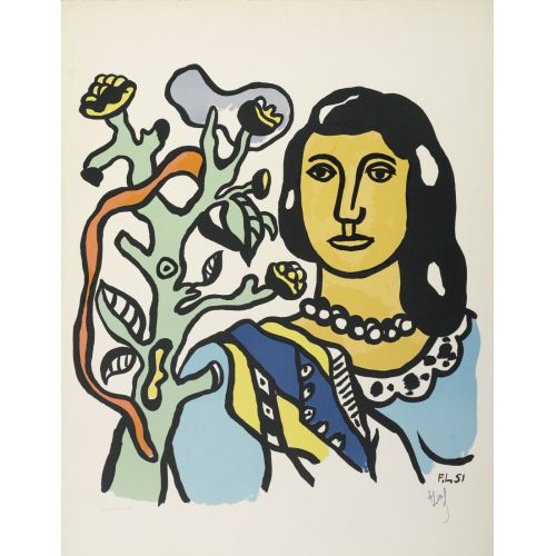 Fernand Leger, Çiçekli Kadın Fernand Leger, Çiçekli Kadın