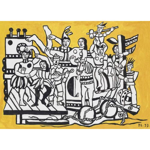 Fernand Leger, Sarı Zeminde Büyük Geçit Töreni Fernand Leger, Sarı Zeminde Büyük Geçit Töreni