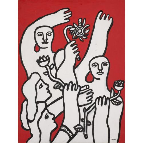 Fernand Leger, La Joie De Vivre Sur Fond Rouge Cubism Fernand Léger, La Joie De Vivre Sur Fond Rouge Cubism Art Movements Fernand Léger, La Joie De Vivre Sur Fond Rouge, Cubism, can