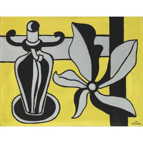 Fernand Leger, Sarı Zeminde Şamdan Fernand Leger, Sarı Zeminde Şamdan