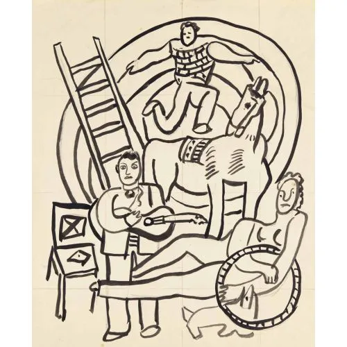 Fernand Léger, Sirk Kübizm Sanat Akımları Fernand Léger, Sirk, Kübizm, adlı tabloyu yüksek çözünürlüklü, kaliteli