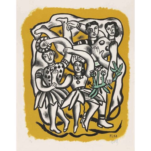 Fernand Leger, Dansçılar Sarı Zemin Fernand Leger, Dansçılar Sarı Zemin