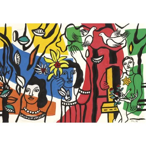 Fernand Léger, Çiçekli Kadınlar Kübizm Sanat Akımları Fernand Léger, Çiçekli Kadınlar, Kübizm, adlı tabloyu yüksek
