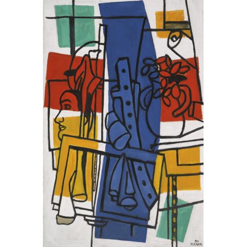 Fernand Leger, Atölyede Çiçekli Vazo Fernand Leger, Atölyede Çiçekli Vazo