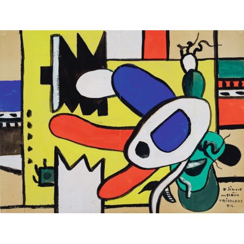 Fernand Leger, Üç Renkli Çiçeğim Fernand Leger, Üç Renkli Çiçeğim